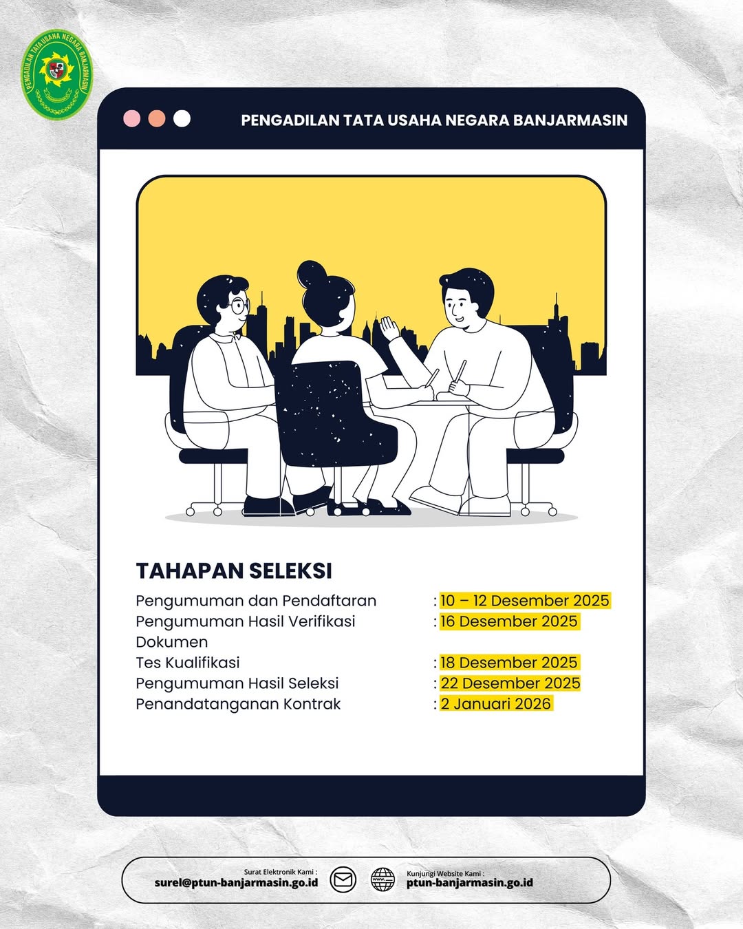 Banjarmasin 9 Desember 2025Seleksi Calon Penyedia Jasa Layanan Pos Bantuan Hukum POSBAKUMBerd 1